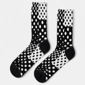 Black White Fashion Polka Dots Style Design Socken (Linkes Detail)