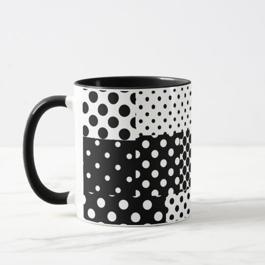 Black White Fashion Polka Dots Style Design Tasse (Links)