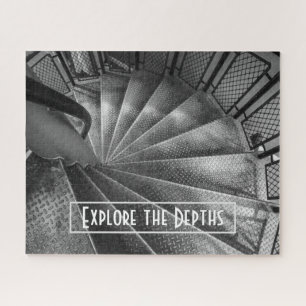 Black & White faux Metallic Staircase Puzzle