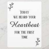 Black & White First Ultrasound & Heartbeat Zeichen (Rückseite)