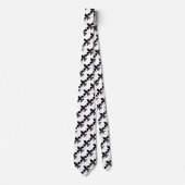 Black & White Fleur de Lis Krawatte (Vorderseite)