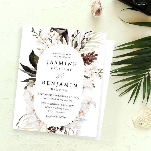 Black & White Floral Beachy Hochzeit