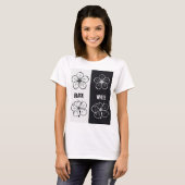 Black White Floral Contrast Art | Minimalist T-Shirt (Vorne ganz)