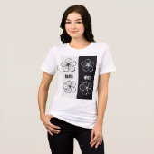 Black White Floral Contrast Art | Minimalist Tri-Blend Shirt (Vorderseite voll)