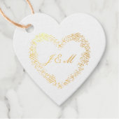 Black & White Floral Heart Wedding Favor Box Geschenkanhänger (Vorderseite)