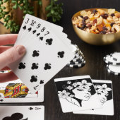 Black & White Floral Lady Poker Karten Spielkarten (In Situ)