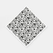 Black & White Floral Napkin Serviette (Ecke)