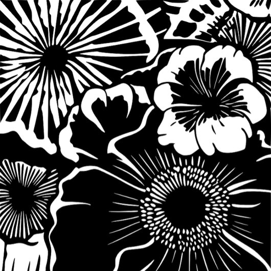 Black White Floral Pattern Bold Botanical Aestheti iPhone Hülle