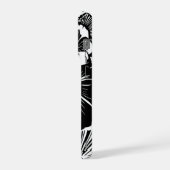 Black White Floral Pattern Bold Botanical Aestheti iPhone Hülle (Linke Seite)