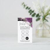 Black & White Floral Service Loyalität 5-Briefmark Visitenkarte (Stehend Vorderseite)