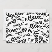 Black + White Foliage Pink Apfellehrer Mitteilungskarte (Rückseite)