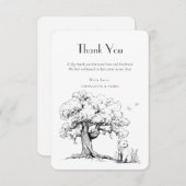 Black & White Forest Bear Babydusche Vielen Dank Dankeskarte (Vorne/Hinten)