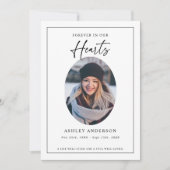  Black White Forever in Our Hearts Funeral Dankeskarte (Vorderseite)