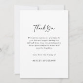  Black White Forever in Our Hearts Funeral Dankeskarte (Rückseite)