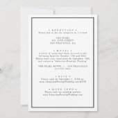 Black & White Formal Monogram All In One Wedding Einladung (Rückseite)