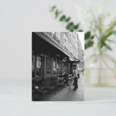 Black & White Foto Street Café in Paris Postkarte (Stehend Vorderseite)