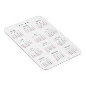 Black White Full Year 2026 Calendar Fridge Kitchen Magnet (Rechte Seite)