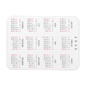 Black White Full Year 2026 Calendar Fridge Kitchen Magnet (Horizontal)