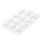Black White Full Year 2026 Calendar Fridge Kitchen Magnet (Linke Seite)