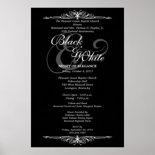 Black & White Galball Tanz Custom Event Poster2 Poster (Vorne)