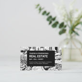 Black & White Garden Real Anwesen Agent Visitenkarte (Stehend Vorderseite)