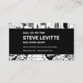 Black & White Garden Real Anwesen Agent Visitenkarte (Rückseite)
