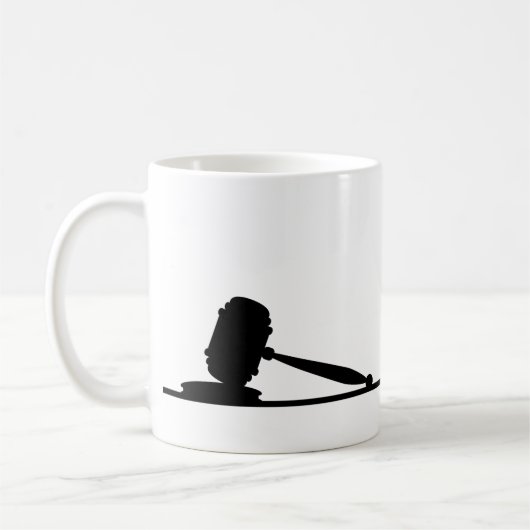 Black & White Gavel Individuelle Name Kaffeetasse (Links)