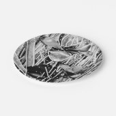 Black&White Geburtstag Unforgettable Paper Plakat  Pappteller (Schrägansicht)