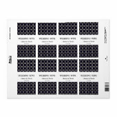 Black & White Geometric Chic Wedding Wine Label (Vorne)