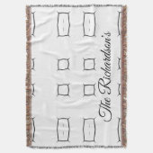 Black White Geometric Pattern | Minimal Abstract Decke (Vorderseite Vertikal)