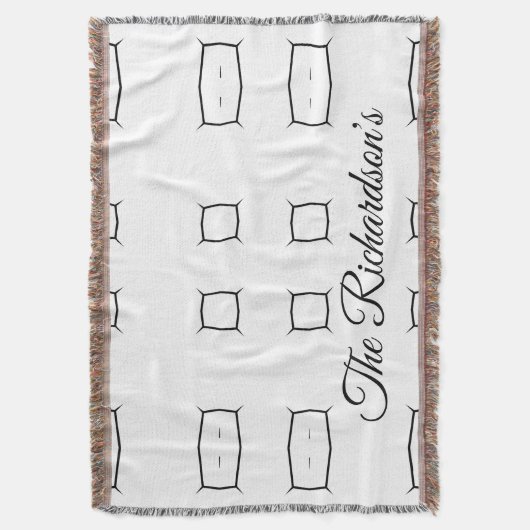 Black White Geometric Pattern | Minimal Abstract Decke (Vorderseite Vertikal)