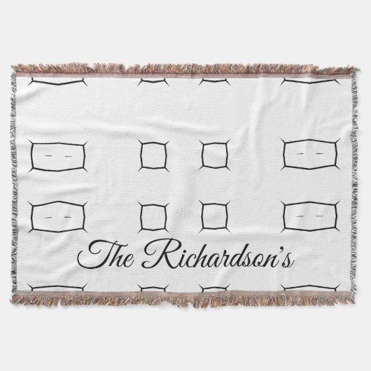 Black White Geometric Pattern | Minimal Abstract Decke (Vorderseite)