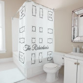 Black White Geometric Pattern | Minimal Abstract Duschvorhang (Beispiel)