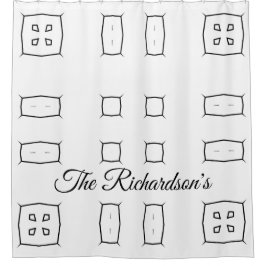 Black White Geometric Pattern | Minimal Abstract Duschvorhang