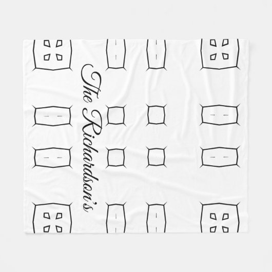 Black White Geometric Pattern | Minimal Abstract Fleecedecke (Vorderseite (Horizontal))