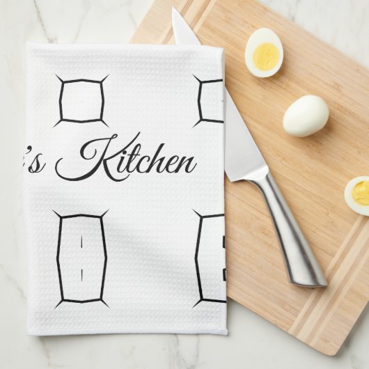 Black White Geometric Pattern | Minimal Abstract Geschirrtuch (Viertel Falte)