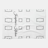 Black White Geometric Pattern | Minimal Abstract Geschirrtuch (Horizontal)