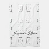 Black White Geometric Pattern | Minimal Abstract Geschirrtuch (Vertikal)