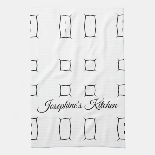 Black White Geometric Pattern | Minimal Abstract Geschirrtuch (Vertikal)