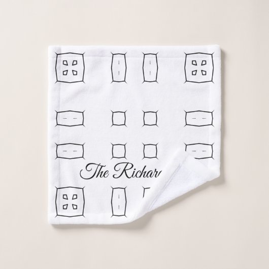 Black White Geometric Pattern | Minimal Abstract Waschlappen (Waschlappen)