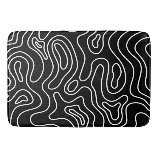 Black & white geometric texture pattern  badematte (Vorderseite)