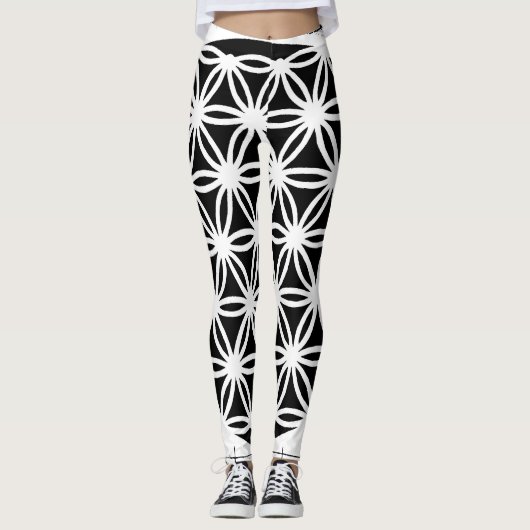 Black & White Geometry Leggings (Vorderseite)