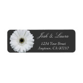 Black & White Gerbera Daisy Address Labels (Vorne)