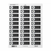 Black & White Gerbera Daisy Address Labels (Vorne)