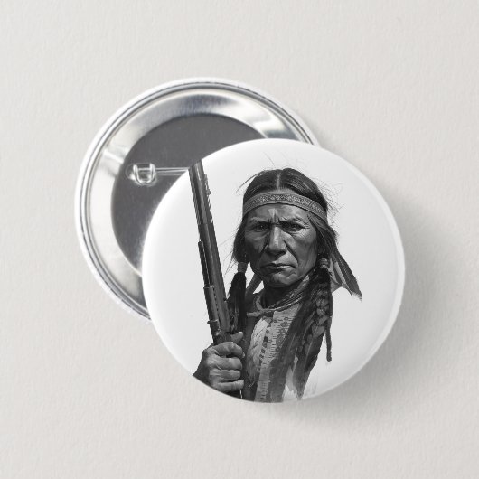 Black & White Geronimo Button (Vorne & Hinten)