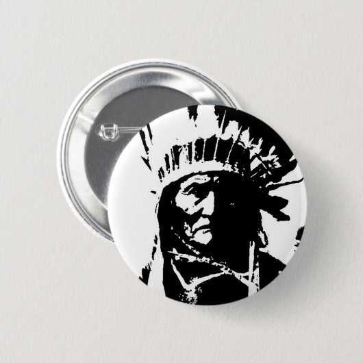 Black & White Geronimo Button (Vorne & Hinten)