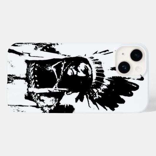 Black & White Geronimo Case-Mate iPhone Hülle (Rückseite (Horizontal))