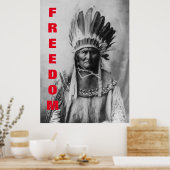 Black & White Geronimo Freedom Motivierend Poster (Küche)