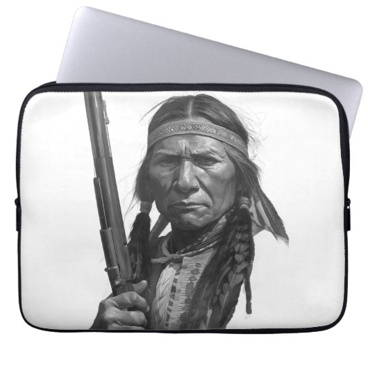 Black & White Geronimo Laptopschutzhülle (Vorderseite)