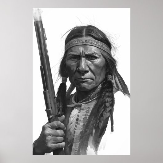 Black & White Geronimo Poster (Vorne)